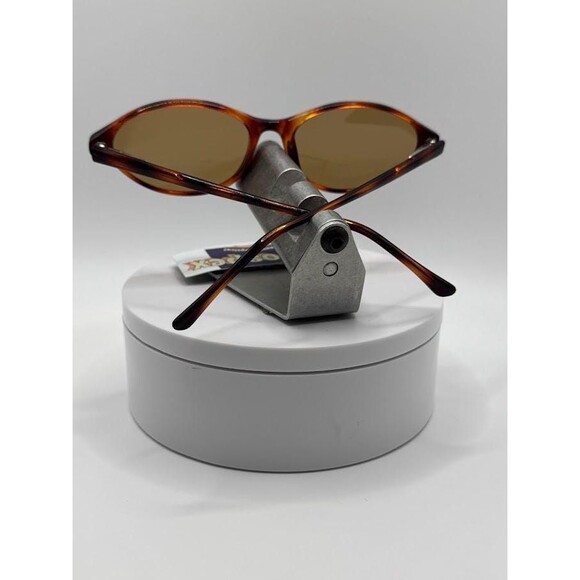 Vintage Y2K Eyeglasses Narrow Flat Cat Eye Style Brown Lens Tortoise Frame #872 main image 4